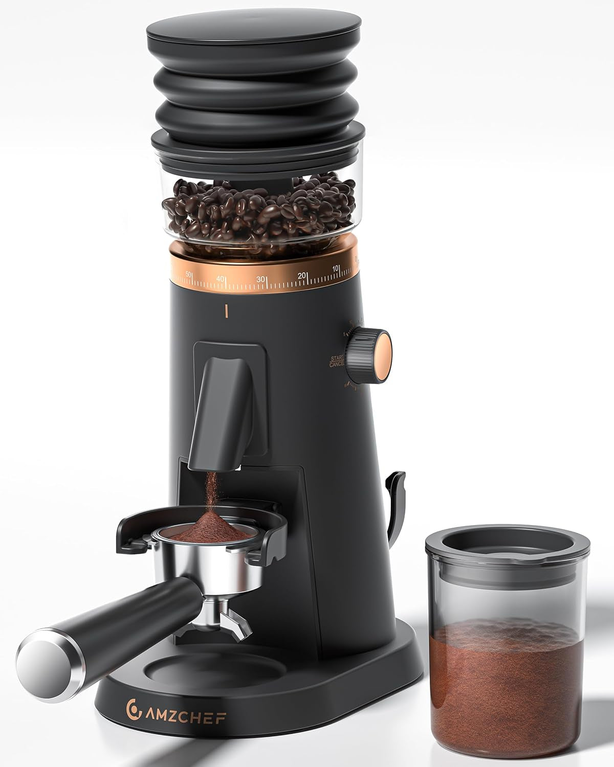 Single Dose Coffee Grinder with 75 Settings & 40Mm Burrs | Anti-Static Espresso Grinder for Home Use | Low Retention Magnetic Outlet | Quiet DC Motor | Vacuum Dosing Cup | LED Light