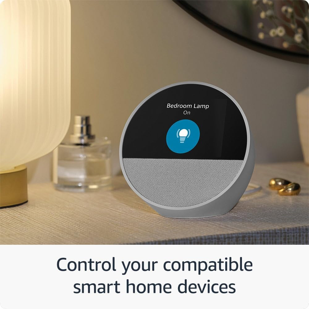 Echo Spot (Newest Model), Great for Nightstands, Offices and Kitchens, Smart Alarm Clock with Alexa, Ocean Blue
