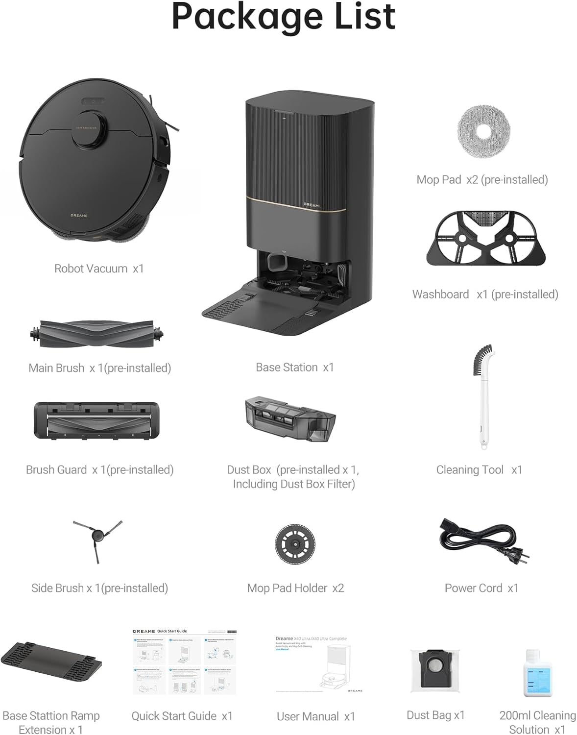 X40 Ultra Robot Vacuum with Detachable & Liftable Mop, Self-Emptying Robot Vacuum and Mop Combo with Side Brush, 12,000 Pa Suction, 158°F Self-Cleaning and Self-Drying Mop, Auto Water Filling