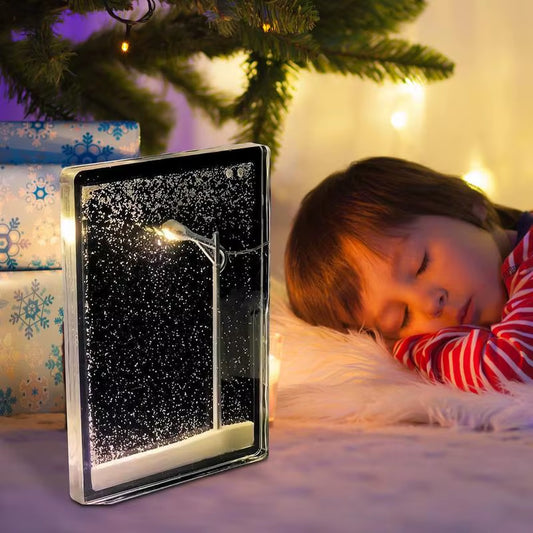 Snow Scene Night Light Holiday Sleep Light Christmas Light-Up Kit Snowy Night Light Toys Arts and Crafts Decor for Kids Adults