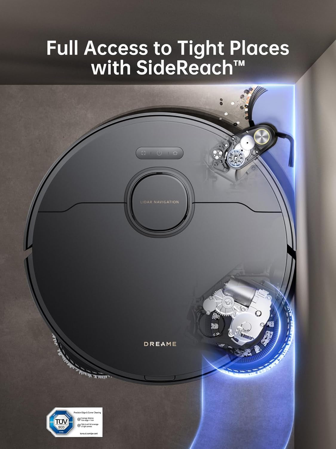 X40 Ultra Robot Vacuum with Detachable & Liftable Mop, Self-Emptying Robot Vacuum and Mop Combo with Side Brush, 12,000 Pa Suction, 158°F Self-Cleaning and Self-Drying Mop, Auto Water Filling