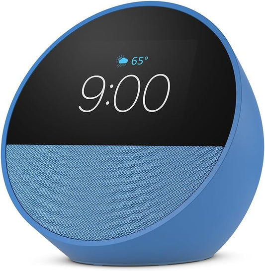 Echo Spot (Newest Model), Great for Nightstands, Offices and Kitchens, Smart Alarm Clock with Alexa, Ocean Blue