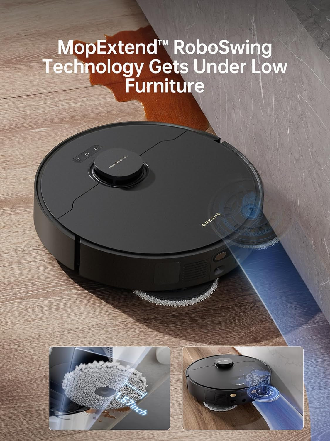 X40 Ultra Robot Vacuum with Detachable & Liftable Mop, Self-Emptying Robot Vacuum and Mop Combo with Side Brush, 12,000 Pa Suction, 158°F Self-Cleaning and Self-Drying Mop, Auto Water Filling