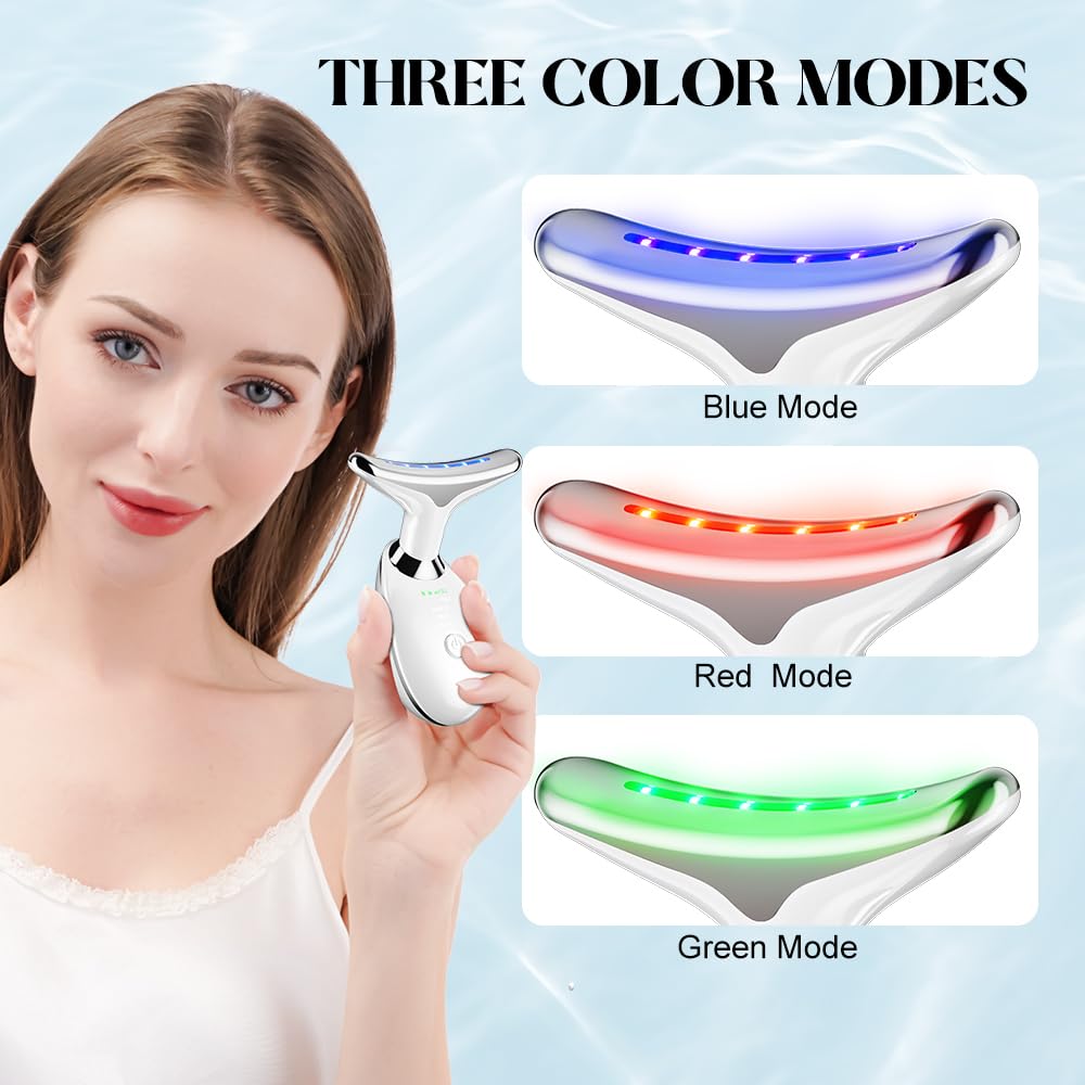 Neck Face Massager Face Sculpting Tool 3 Colour Modes and Vibration for Facial Massager for Double Chin