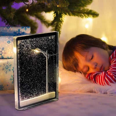 Snow Scene Night Light Holiday Sleep Light Christmas Light-Up Kit Snowy Night Light Toys Arts and Crafts Decor for Kids Adults