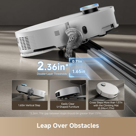 X50 Ultra White Robot Vacuum and Mop with Auto-Empty and Mop Self-Cleaning, 20,000Pa Suction, Obstacle Avoidance and 360° Navigation, Corner to Edge Deep Cleaning, Detangling Brush