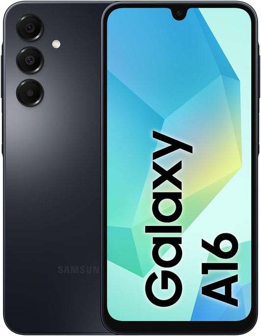 Galaxy A16 4G LTE (128GB + 4GB) International Model SM-A165F/DS Factory Unlocked, 6.7", Dual SIM, 50MP Triple Camera (Case Bundle), Black